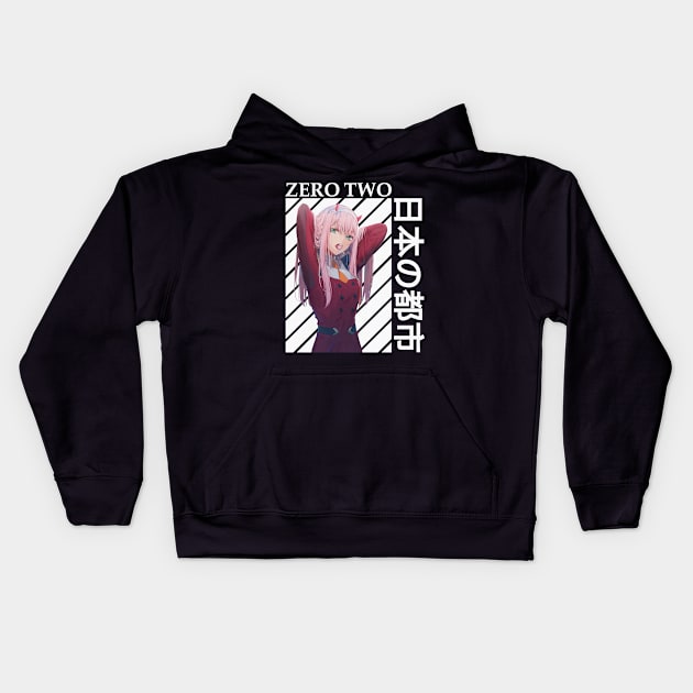 Zero Two Darling In The Franxx 2 Kids Hoodie by HammiltenJohn